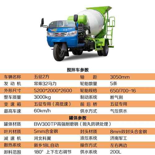 高档小罐型混凝轮土搅拌车工地用五征全自动砼运输车三混商泥土搅