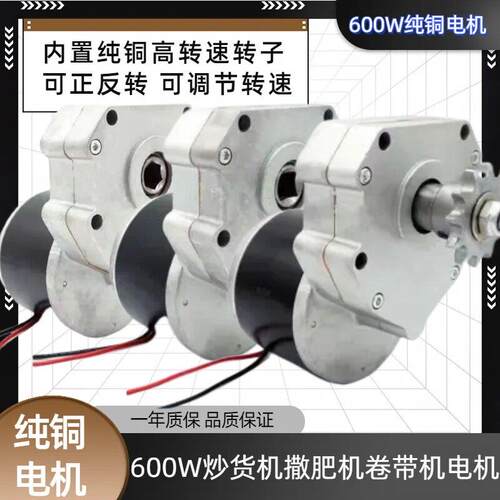 600W350W炒货机电机撒肥机电机卷带机电机可调速永磁直流马达