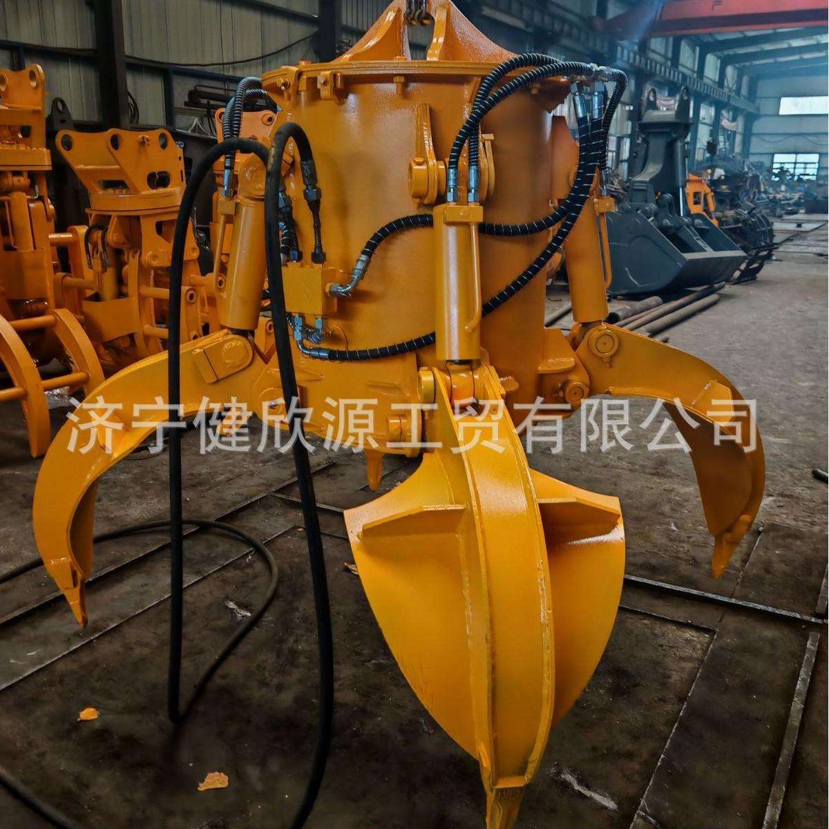 行车莲花抓石斗吊车多瓣型废钢铁抓斗小型机械配件挖机液压梅花抓