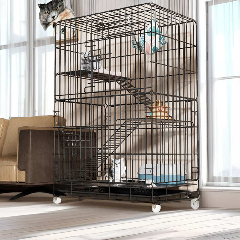 猫笼子宠物猫咪大号家用别墅猫窝笼子用室内幼猫超小型便携折叠笼