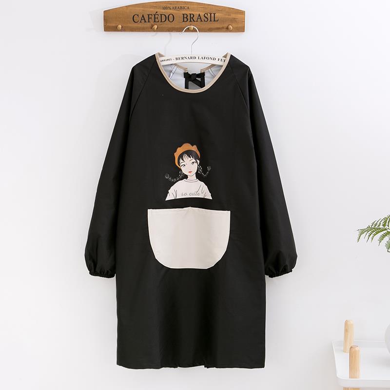 正品围裙家用围厨房反穿罩袖袖衣大人长防水防油带时尚女工作服可