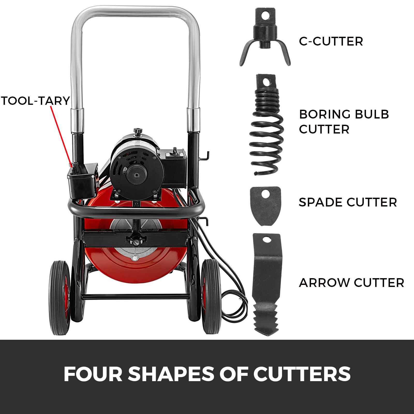 75FT排管螺旋13774管清洁器电动用下水水管疏通器370W道多途管道