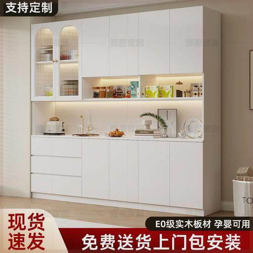 实木餐边柜高柜靠墙一体简约多功能储物柜客厅茶水柜置物架可定制