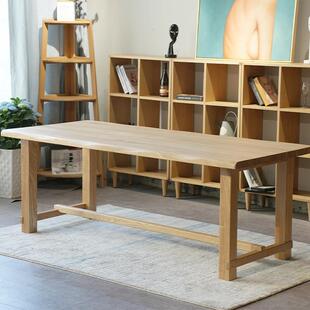 白蜡木大板原木餐桌自然边会议桌现代简约泡茶桌办公室书桌 新中式