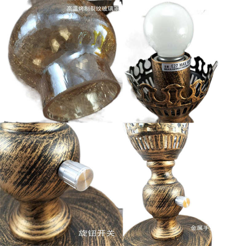 z1y中式复古煤油台灯民国怀旧马灯仿古老家具摆件摄影道具卧室床