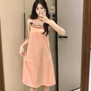 直播睡衣女春夏季 纯欲风家居服 冰丝睡裙新品 蕾丝花边吊带裙子薄款