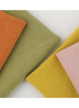 春秋罗纹时尚面料丝打底服莱塞260g1x1 布料双面家居尔羊绒套装天