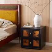 中古风电视柜卡门柜床头柜客厅家用组合复古风实木储物落地卡门柜