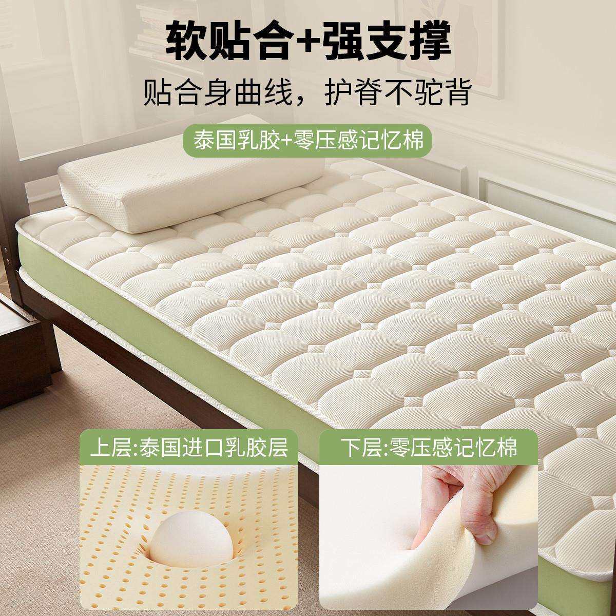 2026新款抗菌清洁0压记忆棉乳胶学生床垫遮盖物宿舍专用垫子