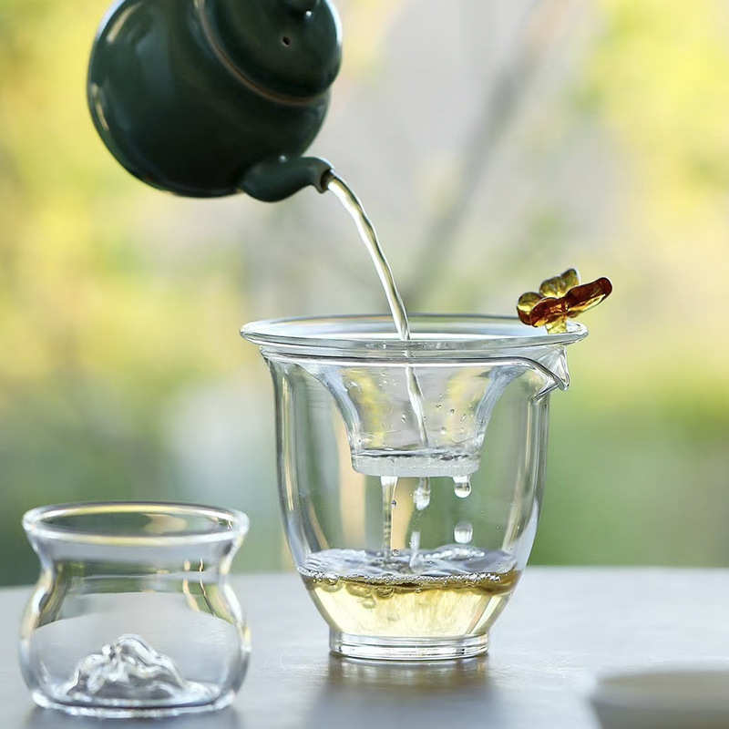 宜室茶话耐热玻璃茶漏茶滤创意茶叶过滤网茶隔漏斗茶具配件滤茶器