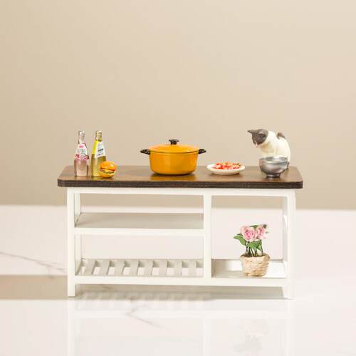 1:12娃娃屋摆件dollhouse家具配件微缩场景OB11用桌子书桌电脑桌