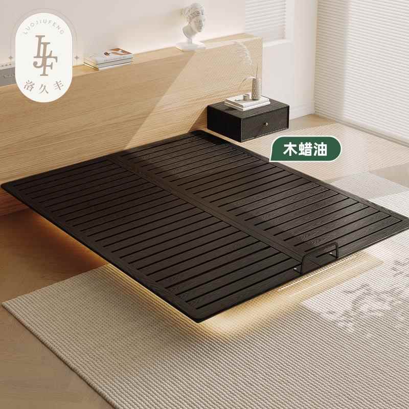 无床头悬浮床榫木实木床1米5卯结构架全实橡木排骨架LJF-999A床无