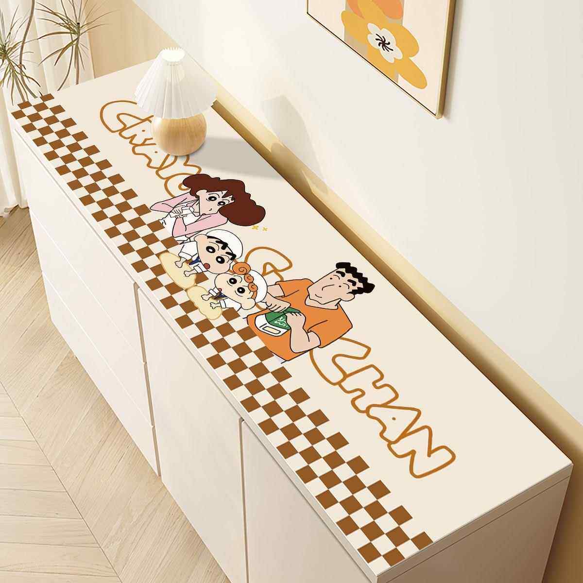 蜡笔小新皮革鞋柜桌布桌子防尘垫玄关台面垫卡通防水防油免洗垫子,居家布艺,茶几垫,淘宝优惠券,粉丝福利购,淘宝优惠卷