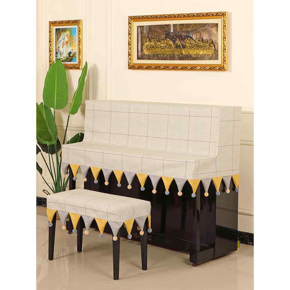 加厚钢琴罩现代简约防尘罩盖布轻奢高档立式儿童钢琴套半罩琴凳套