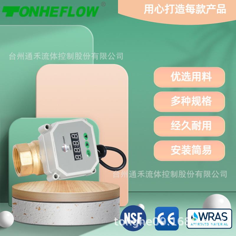 1寸黄铜时间控制阀污水处理排污阀TONHE定时自动排污电动球阀DN