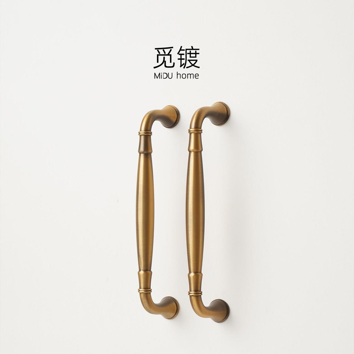 法式中古风柜门把手复古黄铜衣柜整体橱柜抽屉古铜色简约美式柜子