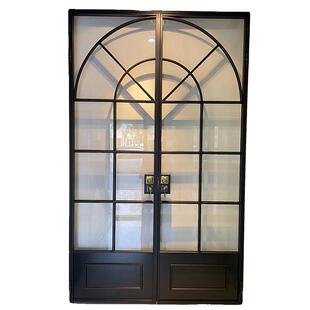 法式复古铁艺玻璃门店铺门奶茶店服装店咖啡厅书房门拱形门