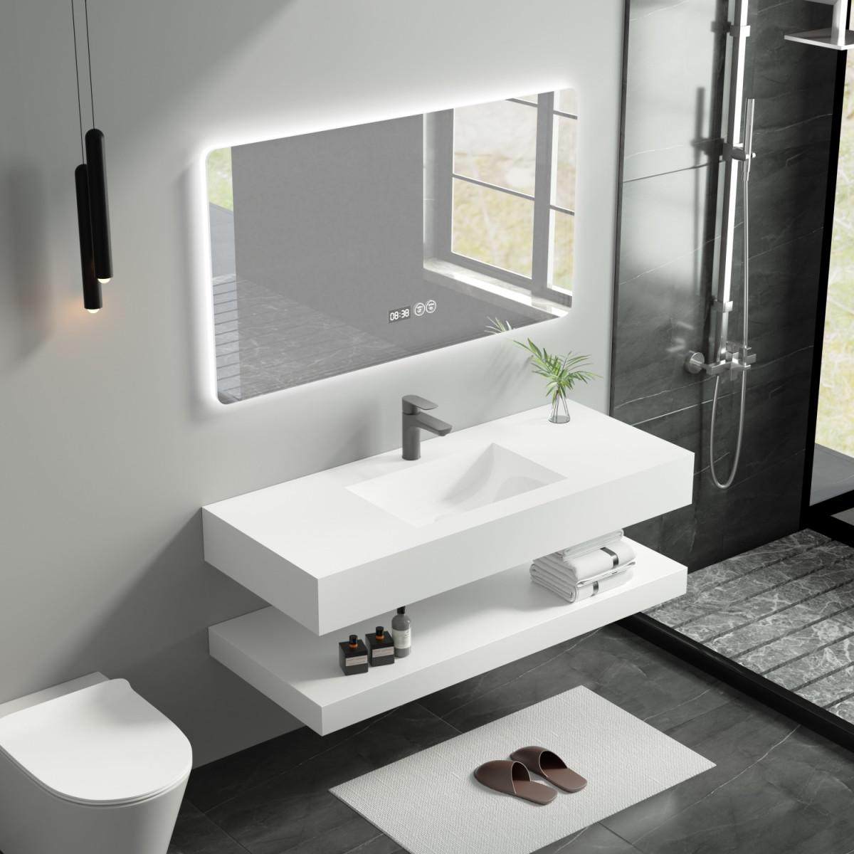 组合洗手室盆浴板台台双层无缝盆简约现代岩台一体柜陶瓷洗漱洗手,家装主材,浴室柜,淘宝优惠券,粉丝福利购,淘宝优惠卷