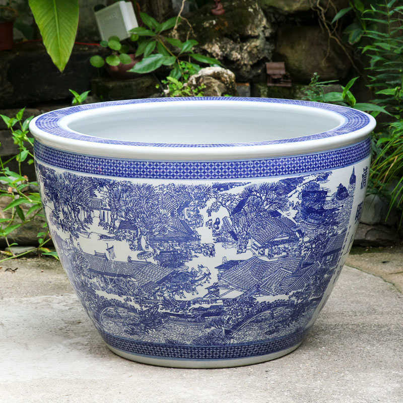 景德镇陶瓷青花瓷大花盆睡莲碗莲盆养荷花花盆水缸庭院种铁树花缸,鲜花速递/花卉仿真/绿植园艺,花盆,淘宝优惠券,粉丝福利购,淘宝优惠卷