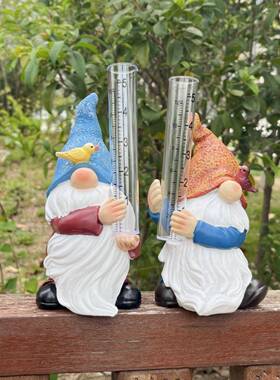 新品现代可爱量雨器动物摆件花园卡通艺术创意树脂工艺品家居装饰