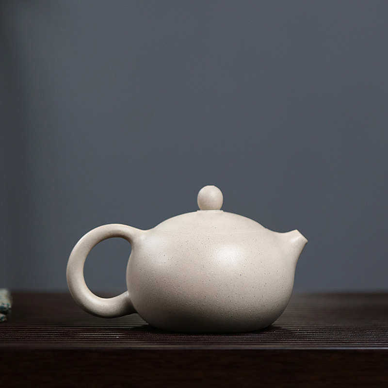密文宜兴原矿羊脂白玉段泥紫砂壶全手工泥绘白玉西施茶壶
