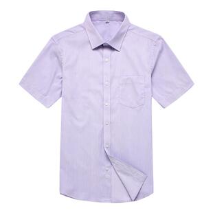 正品色款光大银行男士长短袖衬衫紫细衣条纹衬光新大工作服行服工