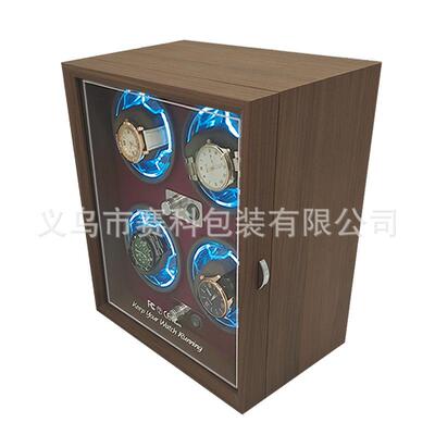 表现货胡桃纹黑木质表位4自动机IOI械表摇器电动家用