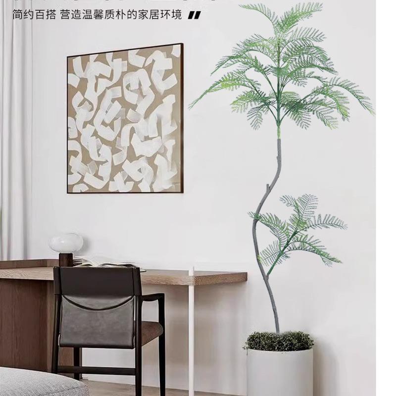 仿真蓝花楹客厅大型落地植物装饰盆栽摆件室内轻奢绿植仿生花假树