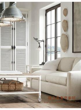 RH百叶门衣柜两门实天木橡木锁仿古白色衣柜橱美地式乡村OZS-5674