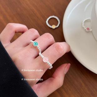 高档林肉完 春夏 通体纯银笑滴2油脸手力链女银珠弹绳手串205新款