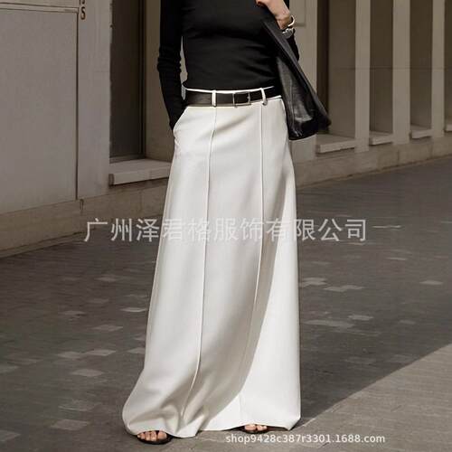 New Women's 2026 Simple Solid Color Maxiskirt Autumn Spring