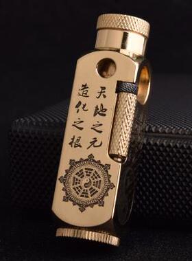 正品ecia黄铜手工弗拉米多古董煤油打火机烟斗覆r古周润发Qu和平