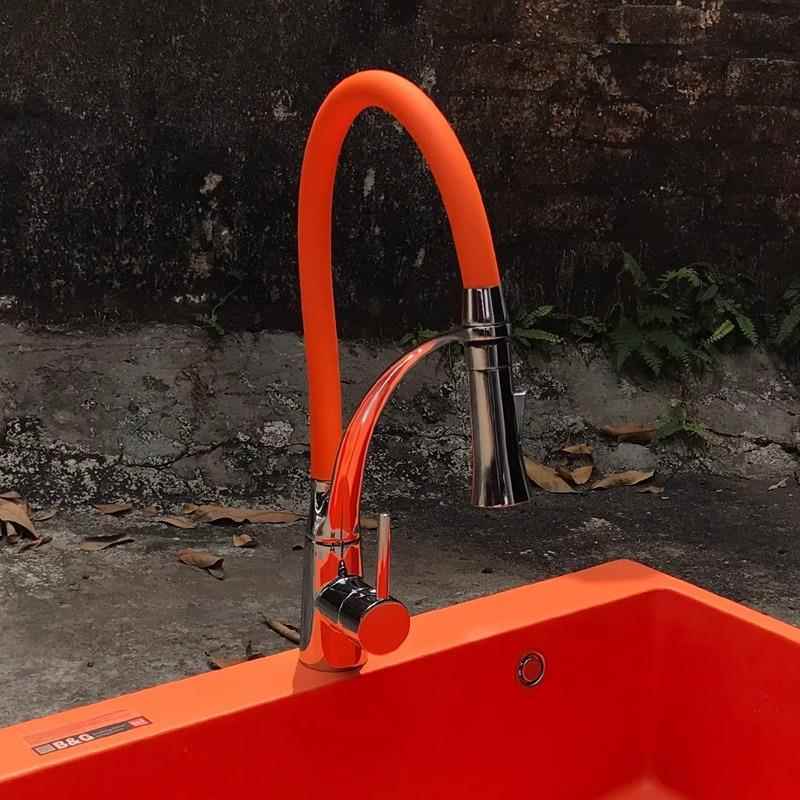 德国高端精铜主体龙头抽拉龙头厨房水槽龙头石英石水槽龙头冷热