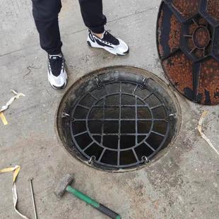 球墨铸铁防坠网圆形雨水污水井下水道检查井盖子盖安全防护网700