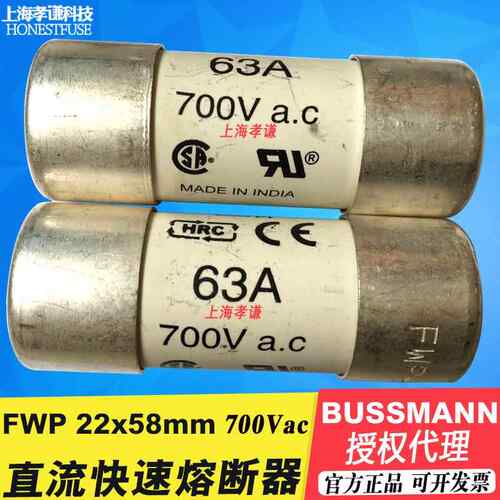 EATN伊顿OBUSSMANN8熔断器FWP-63A22F保700V63A快速aR险丝BIE22x5