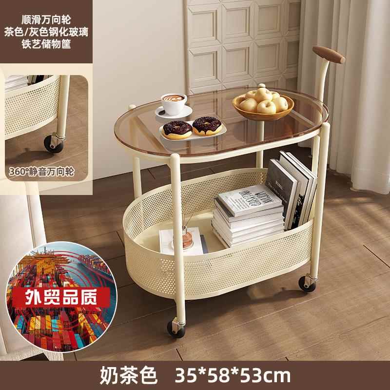 正品复古中古风可移动沙发小边推几台茶桌高级床头侧边柜小茶几小