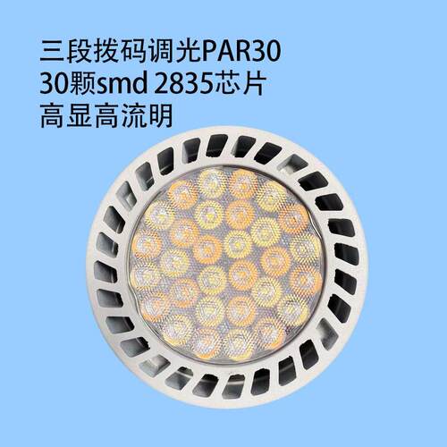 定制PAR30光源三段拨码变光30W显亮PAR灯恒流无频闪PAR30灯泡
