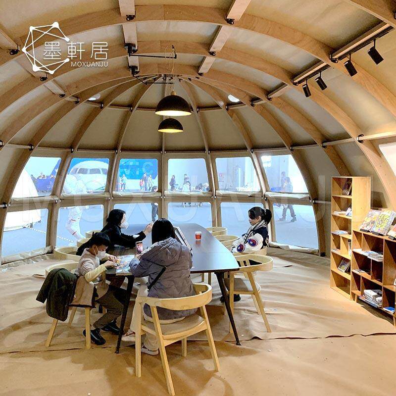 户外星空营地酒店帐篷特色帕诺拉玛全景木结构帐篷特色书店活动篷