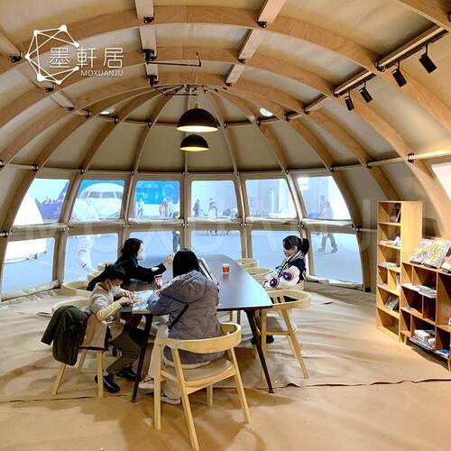户外星空营地酒店帐篷特色帕诺拉玛全景木结构帐篷特色书店活动篷