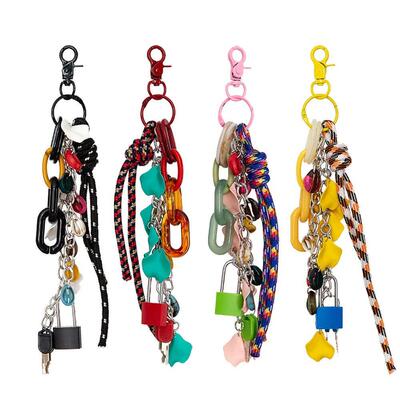 Multi-Functional Diy Acrylic Bag Charms keychain Lock Chain