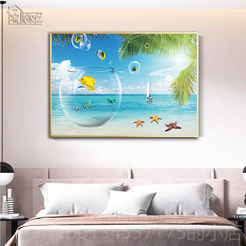 正品卧室装壁饰画现代简约床客头房间背墙厅画墙画酒店宾馆主卧挂