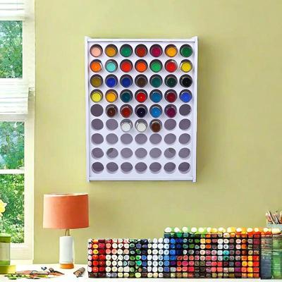 新款多格颜料存储收纳盒可挂式简约工艺颜料油画涂料收纳架