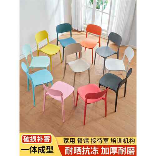 家用塑料椅子加厚吃饭凳子简约餐厅商用靠背椅高级新款休闲餐桌椅
