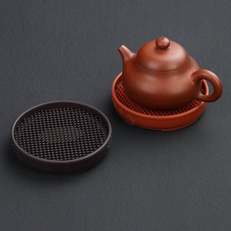 紫砂壶养壶垫软矽胶中式防滑垫壶承茶壶托 托隔热垫杯垫实木茶台