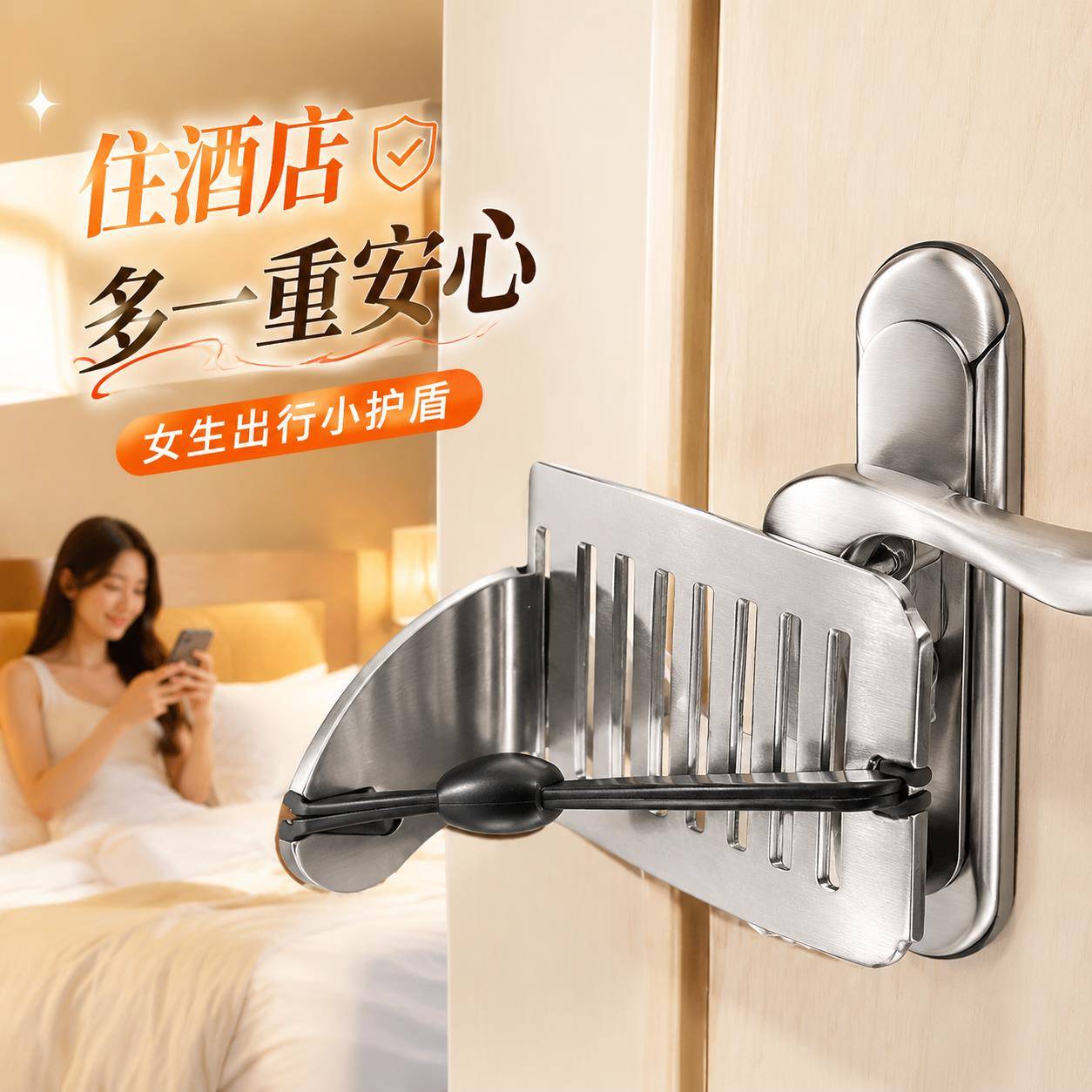 阻门器女生住酒店专用便携式外开门专用安全独居顶门防狼专用门挡
