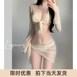 泳衣女夏季比基尼四件套，性感聚拢遮肚显瘦高级感度假风游泳衣