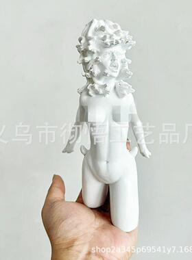 跨境Medusa Head Sculpture Statue 美杜莎雕塑半身雕像蛇女