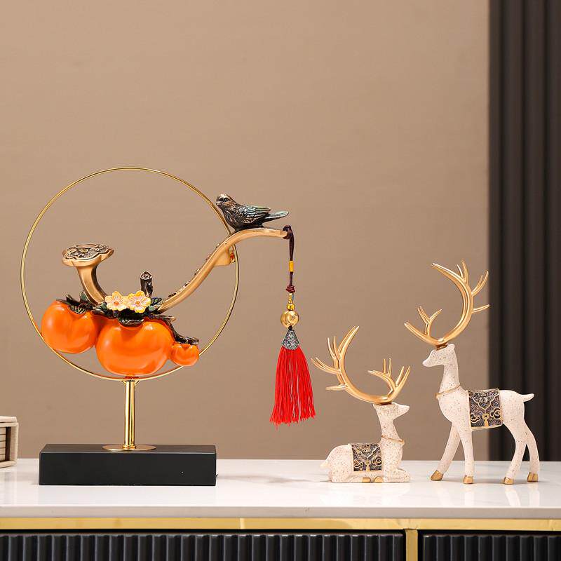 新中式事事如意柿子装饰摆件客厅酒柜办公室摆设饰品乔迁新居礼品,家居饰品,装饰摆件,淘宝优惠券,粉丝福利购,淘宝优惠卷