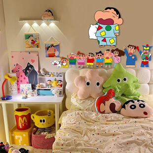 蜡笔小新儿童房间布置装 画蒙氏 饰女男孩卧室墙面床头背景贴纸画