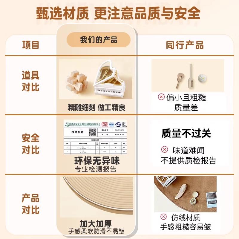 精品抓周道具用品一周岁生日布置套装女宝宝男孩抓阄原木摆件地毯